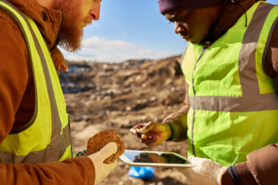 Miners Inspecting Minerals